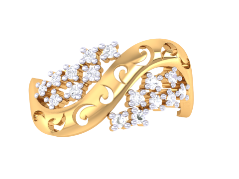 Printable 3D jewelry model of Lady diamond ring 3D Model