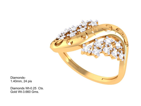 Printable 3D jewelry model of Lady diamond ring 3D Model