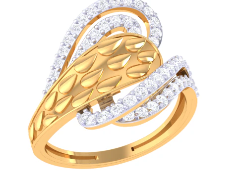 Modelo de joia 3D para impress&atilde;o do anel de diamante Lady Modelo 3D