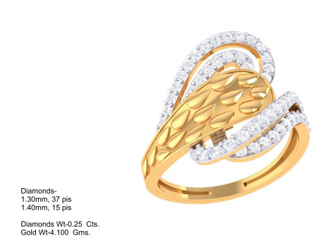 Modelo de joia 3D para impress&atilde;o do anel de diamante Lady Modelo 3D