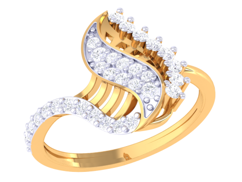 Printable 3D jewelry model of Lady diamond ring 3D मॉडल
