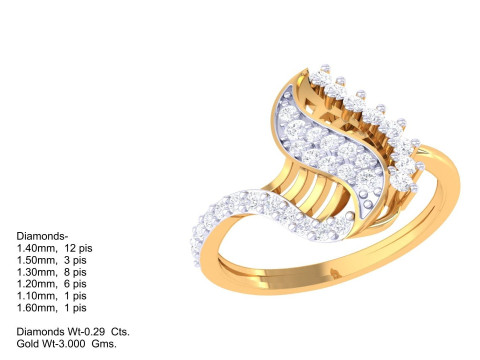 Printable 3D jewelry model of Lady diamond ring Model 3D