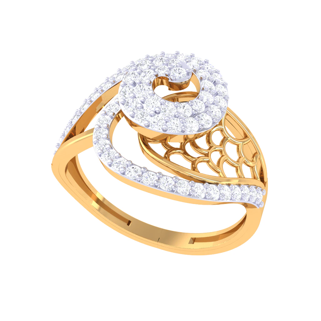 Printable 3D jewelry model of Lady diamond ring 3D Model .c4d .max .obj .3ds .fbx .stl .blend 