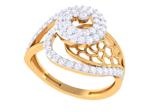 Printable 3D jewelry model of Lady diamond ring Modèle 3D