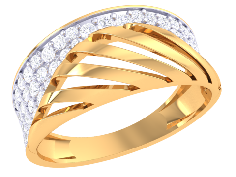 Printable 3D jewelry model of Lady diamond ring Modello 3D