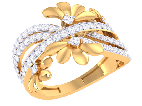 Printable 3D jewelry model of Lady diamond ring Modello 3D