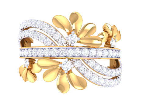 Printable 3D jewelry model of Lady diamond ring Model 3D