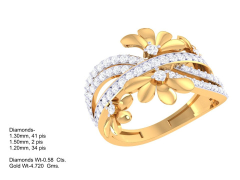 Printable 3D jewelry model of Lady diamond ring Model 3D