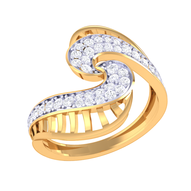 Printable 3D jewelry model of Lady diamond ring 3Dモデル .c4d .max .obj .3ds .fbx .stl .blend