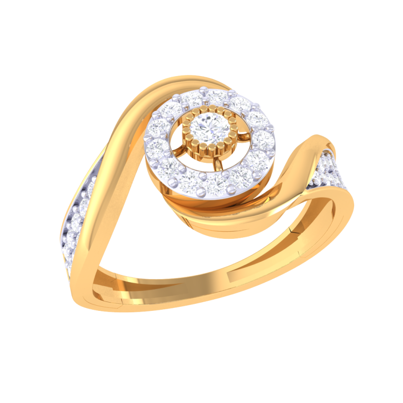 Printable 3D jewelry model of Lady diamond ring 3D Model .c4d .max .obj .3ds .fbx .stl .blend