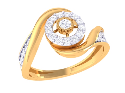 Printable 3D jewelry model of Lady diamond ring Model 3D