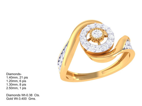 Printable 3D jewelry model of Lady diamond ring 3D Model
