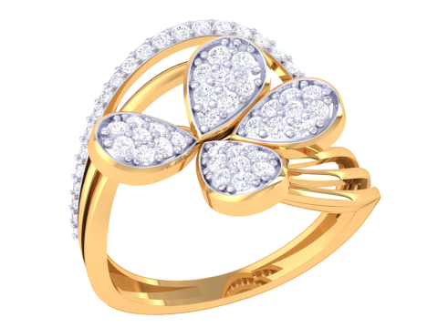 Printable 3D jewelry model of Lady diamond ring 3D Model