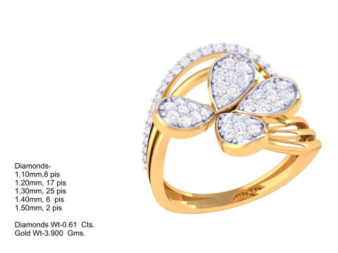 Printable 3D jewelry model of Lady diamond ring 3D Model