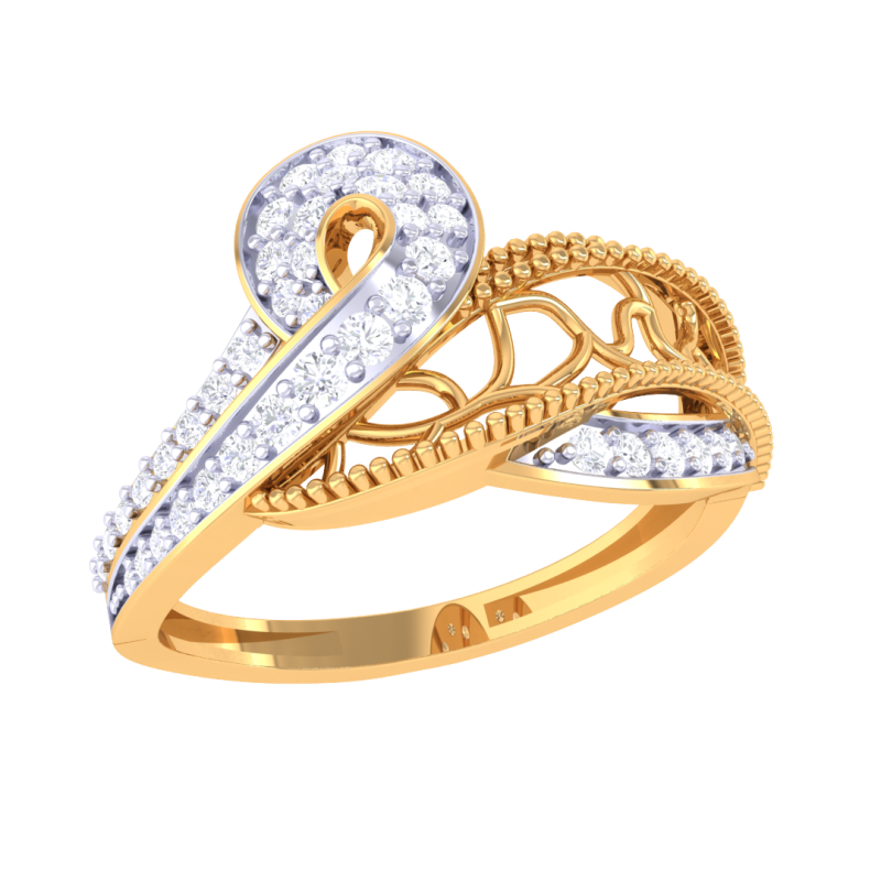 Printable 3D jewelry model of Lady diamond ring Modèle 3D .c4d .max .obj .3ds .fbx .stl .blend