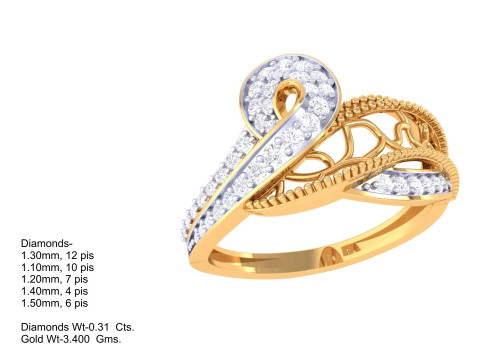Printable 3D jewelry model of Lady diamond ring Modèle 3D
