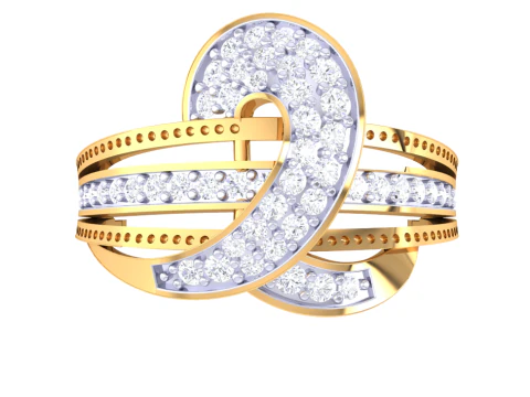 Printable 3D jewelry model of Lady diamond ring 3D Model