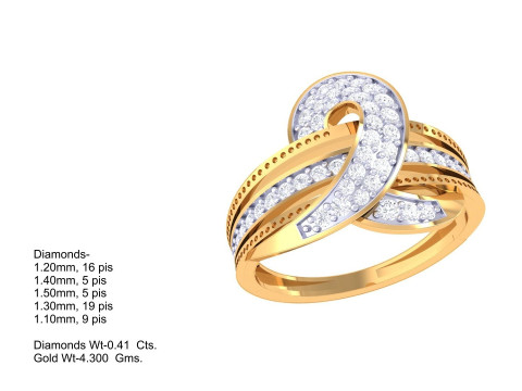 Printable 3D jewelry model of Lady diamond ring Model 3D