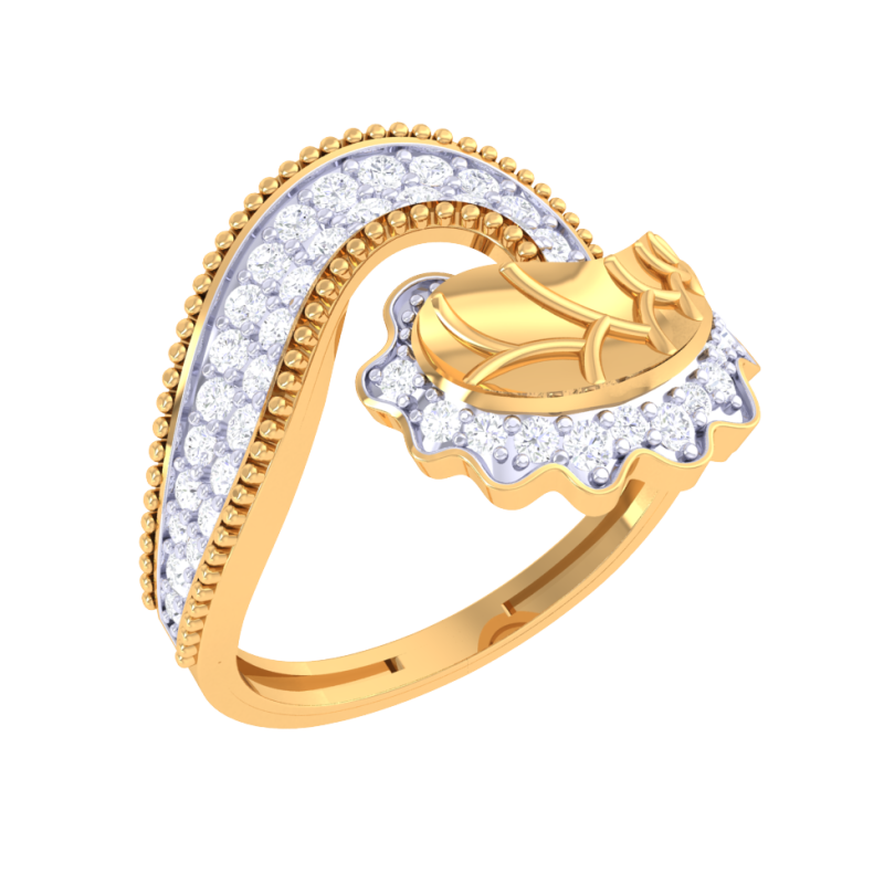 Printable 3D jewelry model of Lady diamond ring 3Dモデル .c4d .max .obj .3ds .fbx .stl .blend