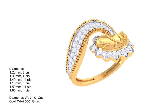 Printable 3D jewelry model of Lady diamond ring 3Dモデル