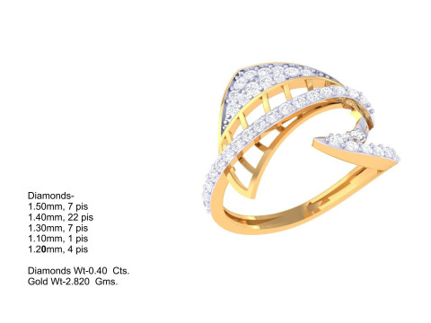 Printable 3D jewelry model of Lady diamond ring 3D 모델