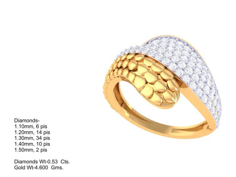 Printable 3D jewelry model of Lady diamond ring 3D Model