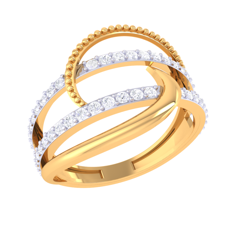 Printable 3D jewelry model of Lady diamond ring 3Dモデル .c4d .max .obj .3ds .fbx .stl .blend