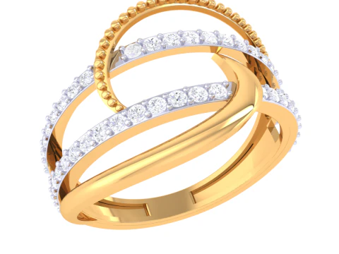 Printable 3D jewelry model of Lady diamond ring 3D Model