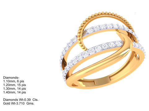 Printable 3D jewelry model of Lady diamond ring 3Dモデル