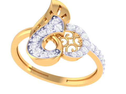 Printable 3D jewelry model of Lady diamond ring 3D Model