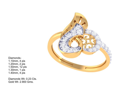 Printable 3D jewelry model of Lady diamond ring 3D Модель