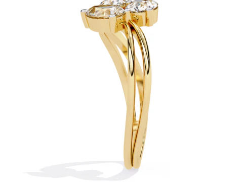 Printable 3D jewelry model of Solitaire Lady Ring with Diamond 3D Model