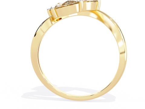 Printable 3D jewelry model of Solitaire Lady Ring with Diamond Modelo 3D