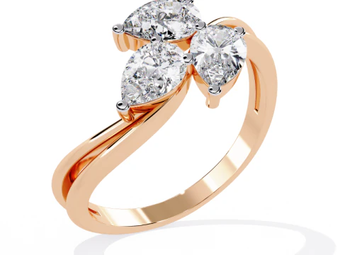 Printable 3D jewelry model of Solitaire Lady Ring with Diamond 3D Model