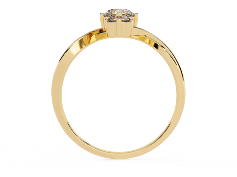 Printable 3D jewelry model of Solitaire Lady Ring with Diamond 3D मॉडल