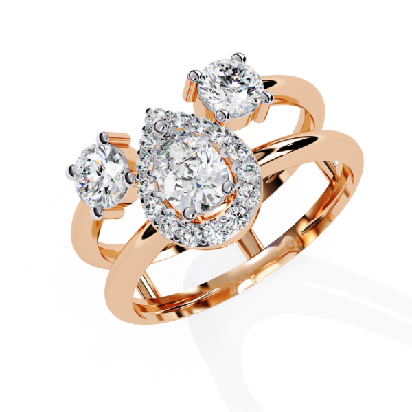 Printable 3D jewelry model of Solitaire Lady Ring with Diamond Modello 3D .c4d .max .obj .3ds .fbx .stl .blend