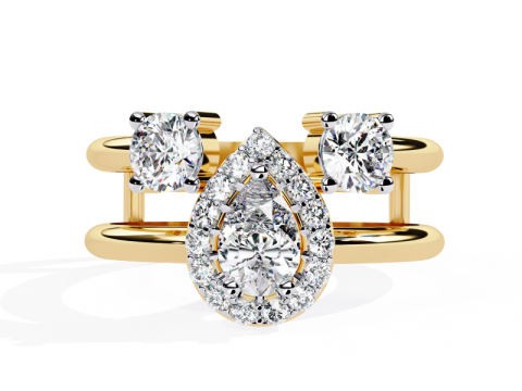 Printable 3D jewelry model of Solitaire Lady Ring with Diamond Modello 3D