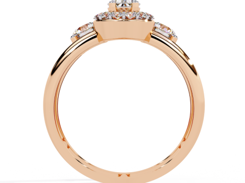 Printable 3D jewelry model of Solitaire Lady Ring with Diamond Modello 3D
