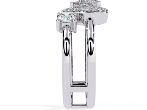 Printable 3D jewelry model of Solitaire Lady Ring with Diamond Modello 3D