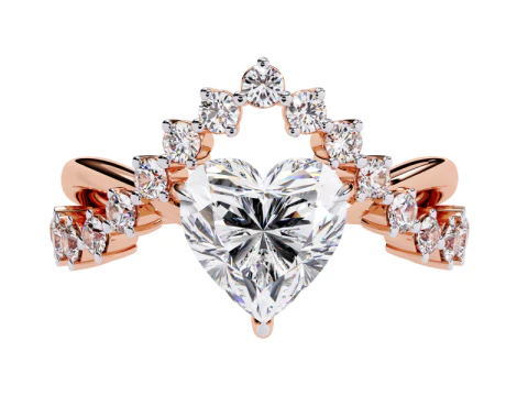 Model biżuterii 3D do druku z pierścionkiem Solitaire Lady z diamentem Model 3D