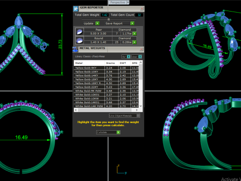 Printable 3D jewelry model of Solitaire Lady Ring with Diamond 3D 模型