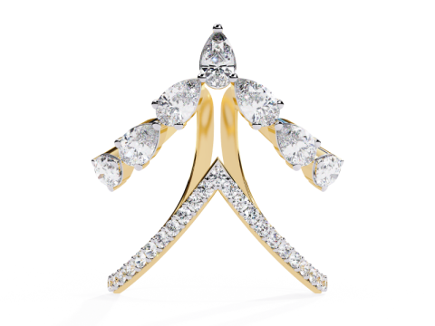 Printable 3D jewelry model of Solitaire Lady Ring with Diamond 3D 模型