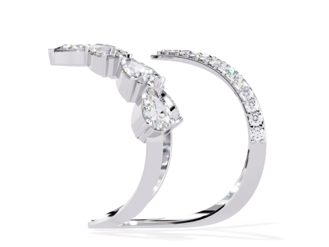 Printable 3D jewelry model of Solitaire Lady Ring with Diamond 3D 模型