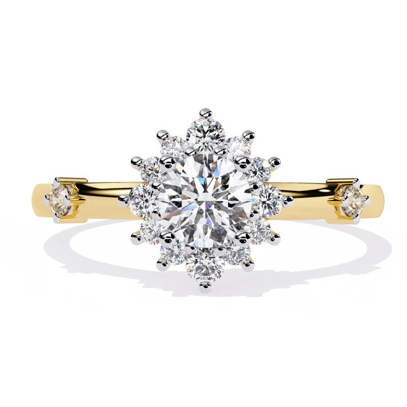 Printable 3D jewelry model of Solitaire Lady Ring with Diamond 3D Model .c4d .max .obj .3ds .fbx .stl .blend 