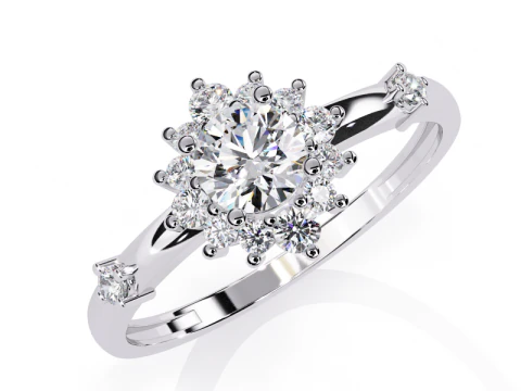 Printable 3D jewelry model of Solitaire Lady Ring with Diamond 3D Model