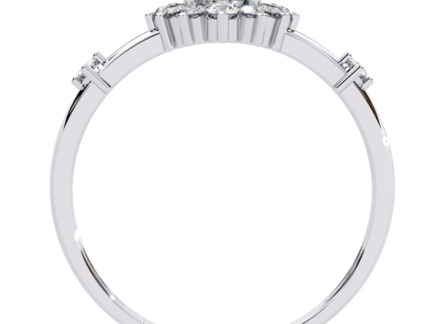 Printable 3D jewelry model of Solitaire Lady Ring with Diamond 3D Model