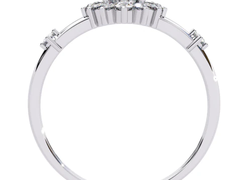 Printable 3D jewelry model of Solitaire Lady Ring with Diamond 3D Model