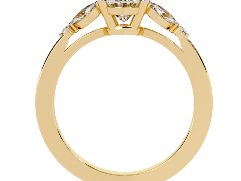 Printable 3D jewelry model of Solitaire Lady Ring with Diamond Modello 3D