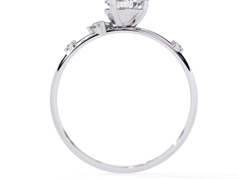 Printable 3D jewelry model of Solitaire Lady Ring with Diamond 3D मॉडल