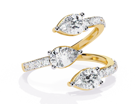 Printable 3D jewelry model of Solitaire Lady Ring with Diamond 3D Model